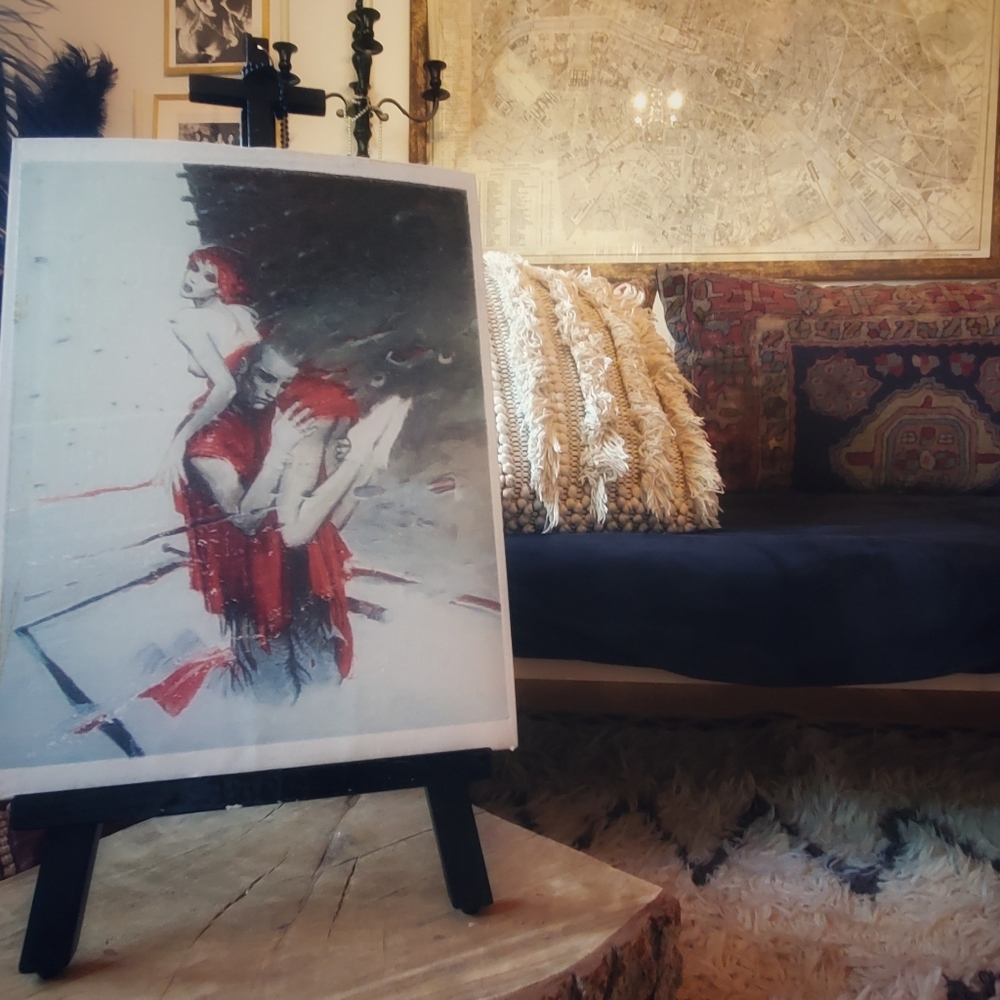 custom gothic 9x12 inches printed canvas with easel